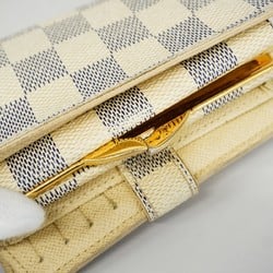 Louis Vuitton Wallet Damier Azur Portefeuille Viennese N61676 White Ladies