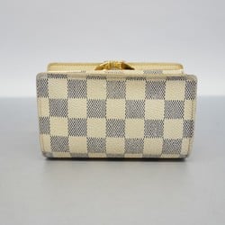 Louis Vuitton Wallet Damier Azur Portefeuille Viennese N61676 White Ladies