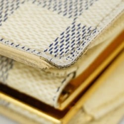 Louis Vuitton Wallet Damier Azur Portefeuille Viennese N61676 White Ladies