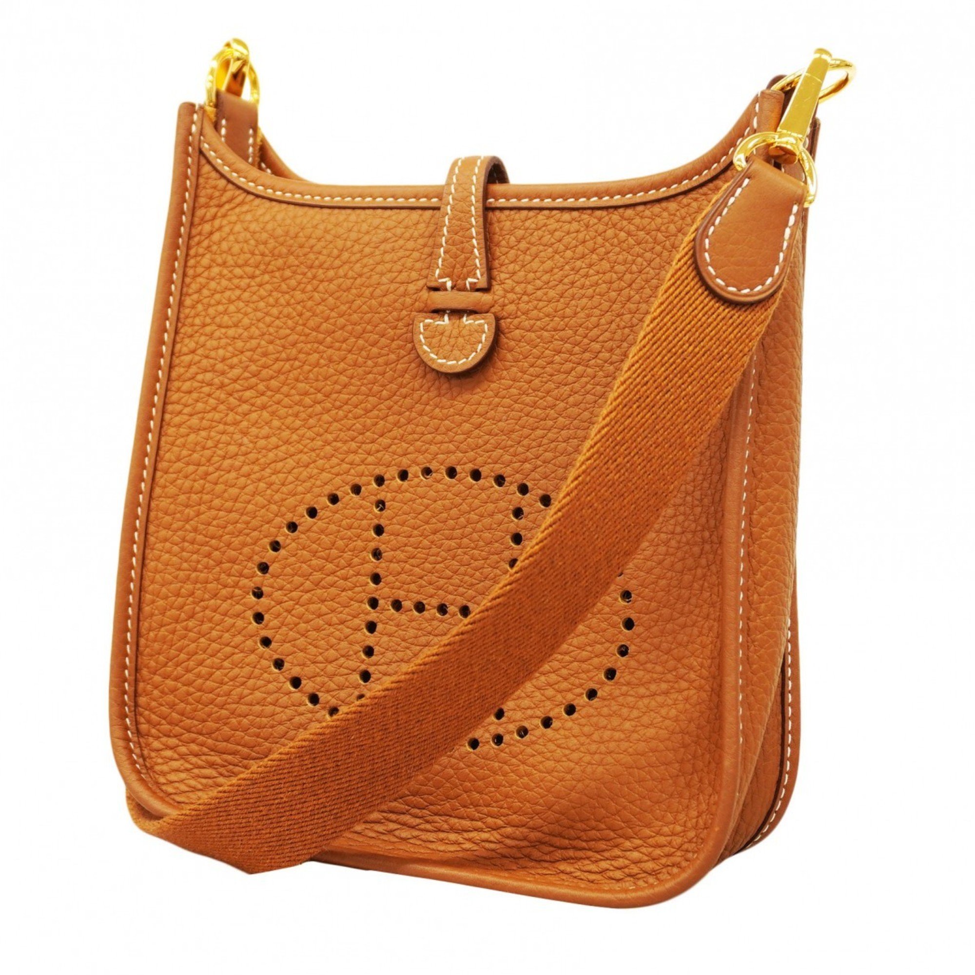 Hermes Shoulder Bag Evelyn TPM Taurillon Clemence Gold B Stamp Ladies