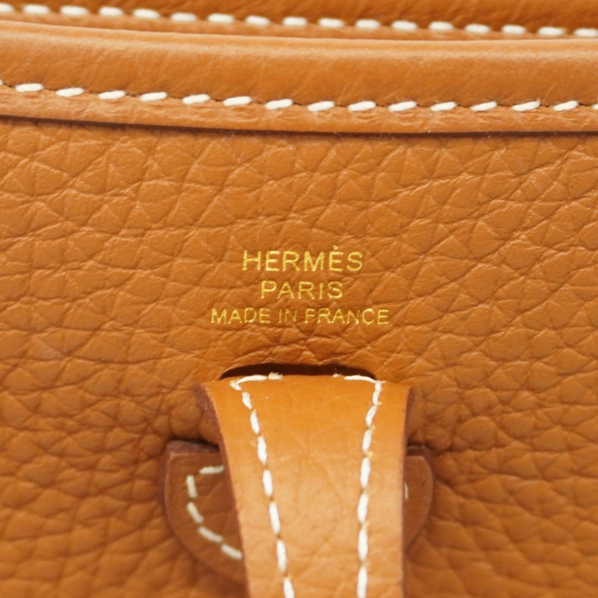 Hermes Shoulder Bag Evelyn TPM Taurillon Clemence Gold B Stamp Ladies