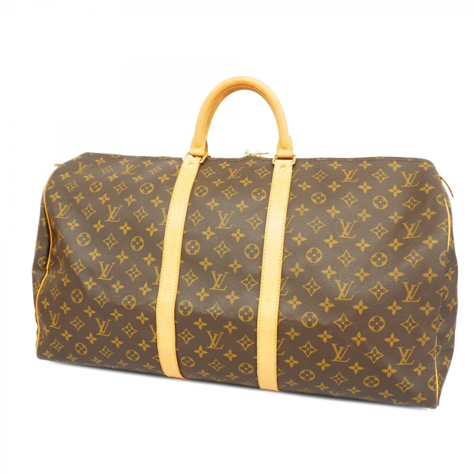 Louis Vuitton Boston Bag Monogram Keepall 55 M41424 Brown Men's Women's