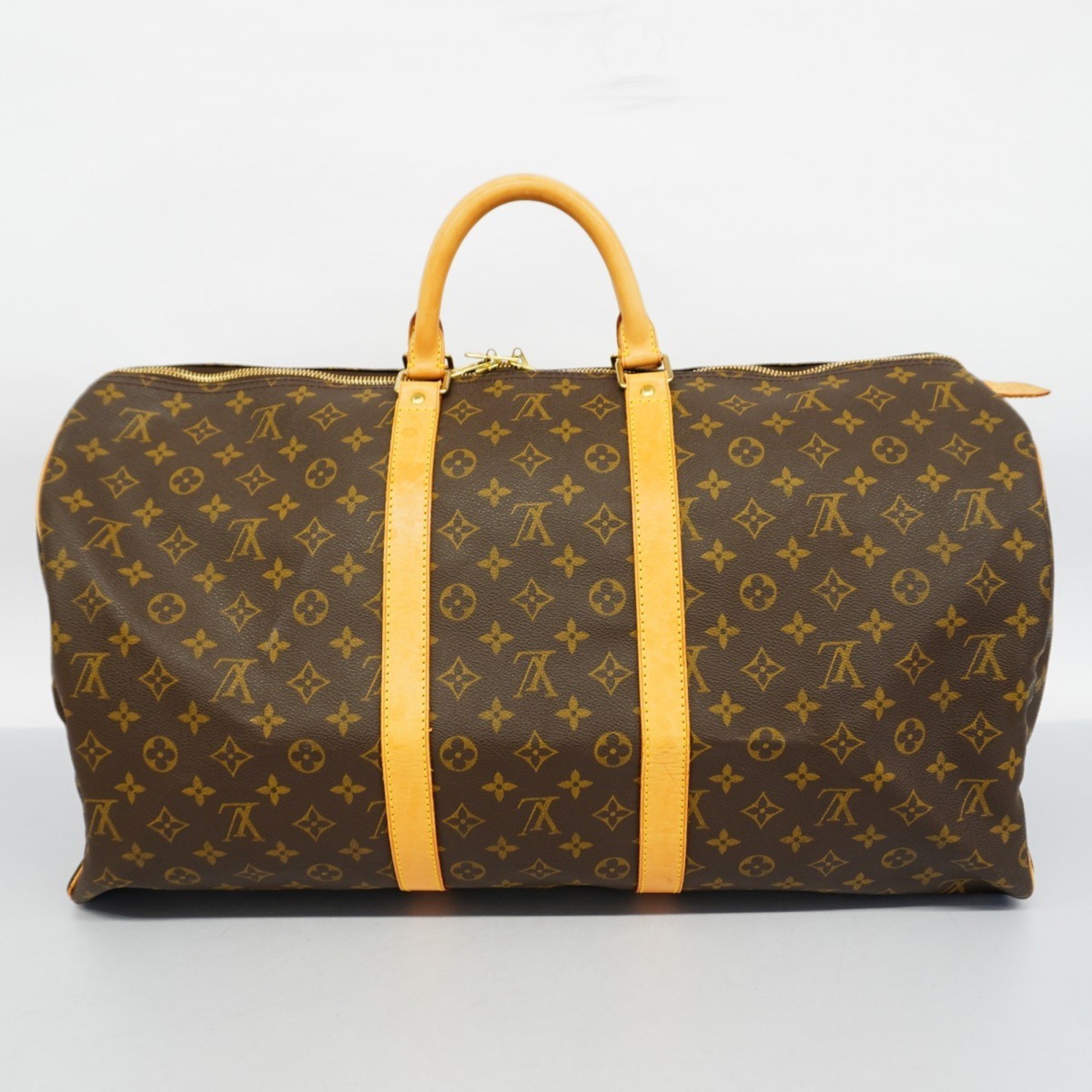 Louis Vuitton Boston Bag Monogram Keepall 55 M41424 Brown Men's Women's