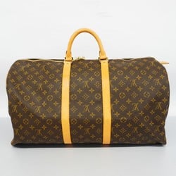 Louis Vuitton Boston Bag Monogram Keepall 55 M41424 Brown Men's Women's