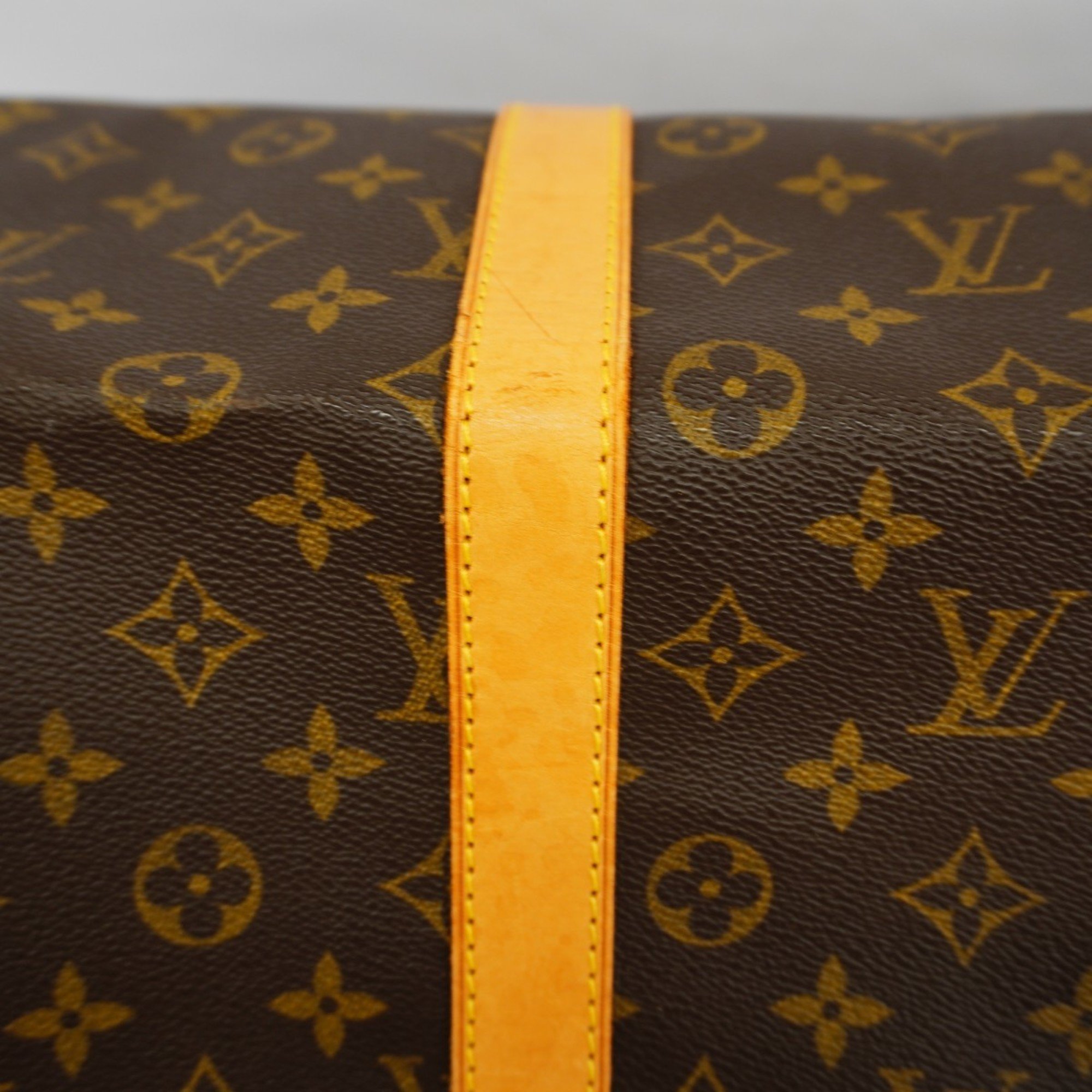 Louis Vuitton Boston Bag Monogram Keepall 55 M41424 Brown Men's Women's