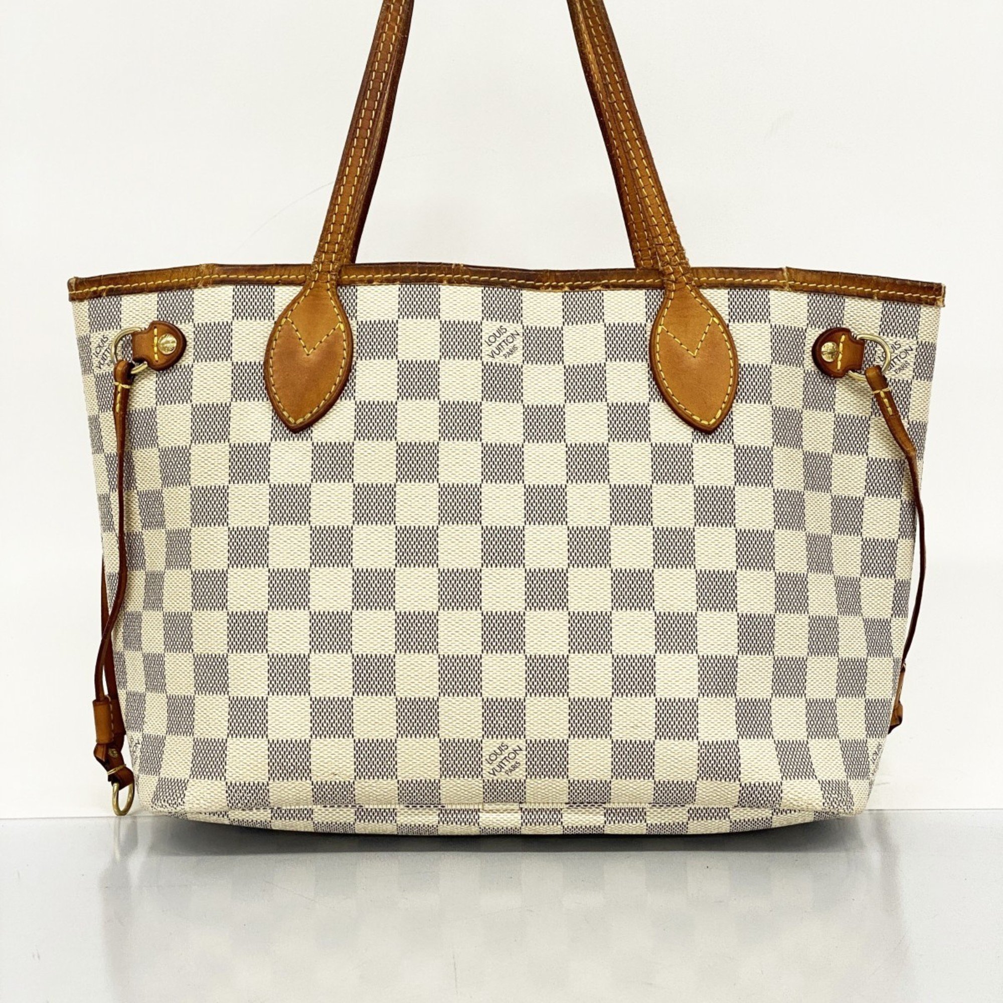 Louis Vuitton Tote Bag Damier Azur Neverfull PM N51110 White Women's