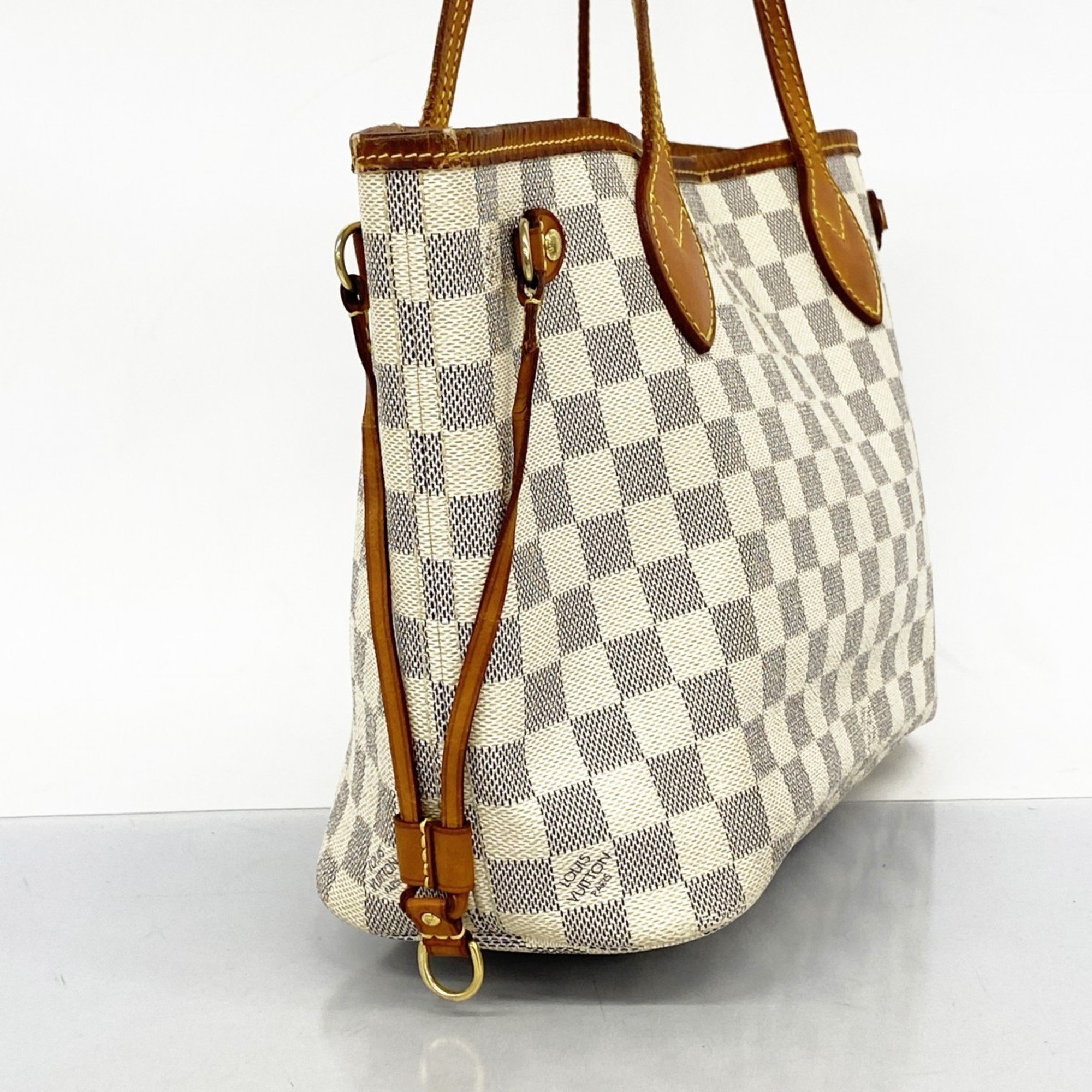 Louis Vuitton Tote Bag Damier Azur Neverfull PM N51110 White Women's