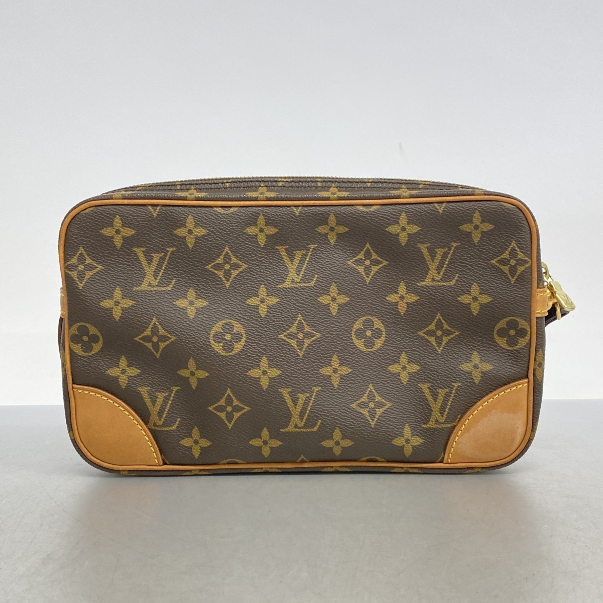 Louis Vuitton Clutch Bag Monogram Marly Dragonne M51825 Brown Men's