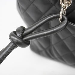 Chanel Shoulder Bag Cambon Lambskin Patent Leather Black Women's