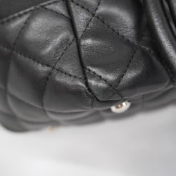 Chanel Shoulder Bag Cambon Lambskin Patent Leather Black Women's