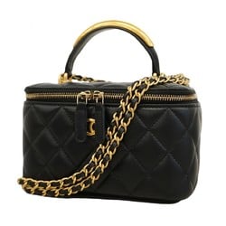 Chanel Shoulder Bag Matelasse Lambskin Black Women's