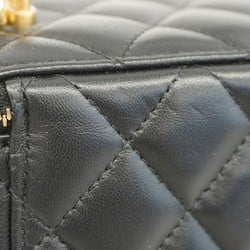 Chanel Shoulder Bag Matelasse Lambskin Black Women's