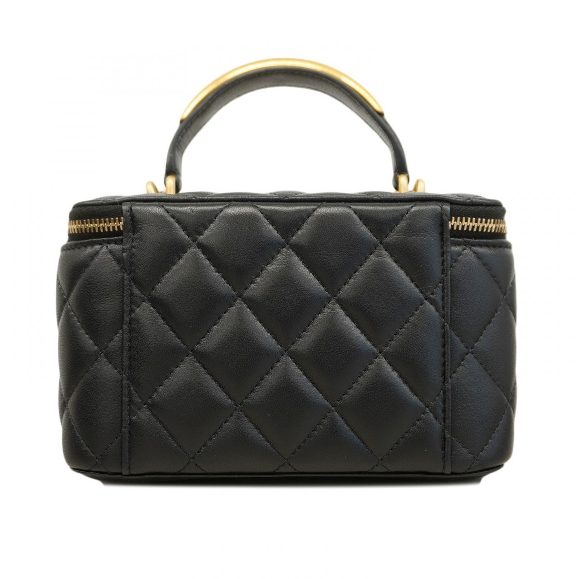 Chanel Shoulder Bag Matelasse Lambskin Black Women's