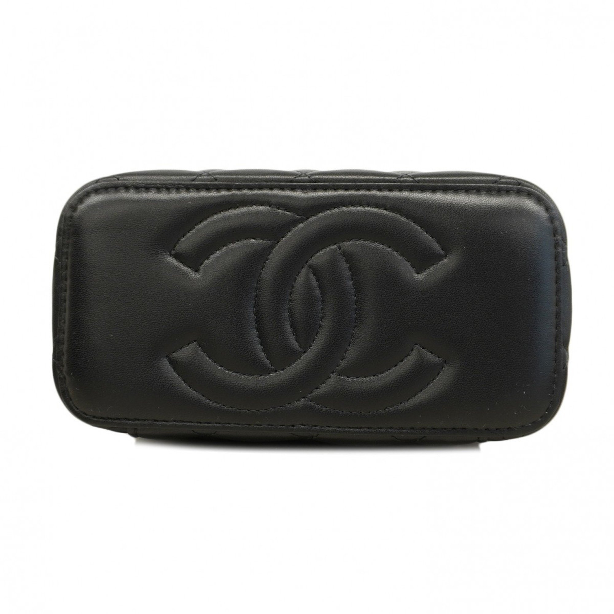 Chanel Shoulder Bag Matelasse Lambskin Black Women's