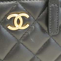 Chanel Shoulder Bag Matelasse Lambskin Black Women's