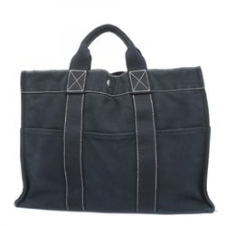 Hermes Tote Bag Deauville MM Canvas Black Men's Women's