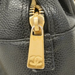 Chanel Shoulder Bag Matelasse Caviar Skin Black Women's