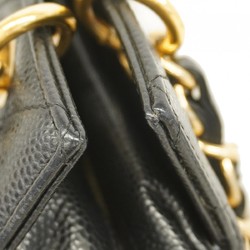 Chanel Shoulder Bag Matelasse Caviar Skin Black Women's