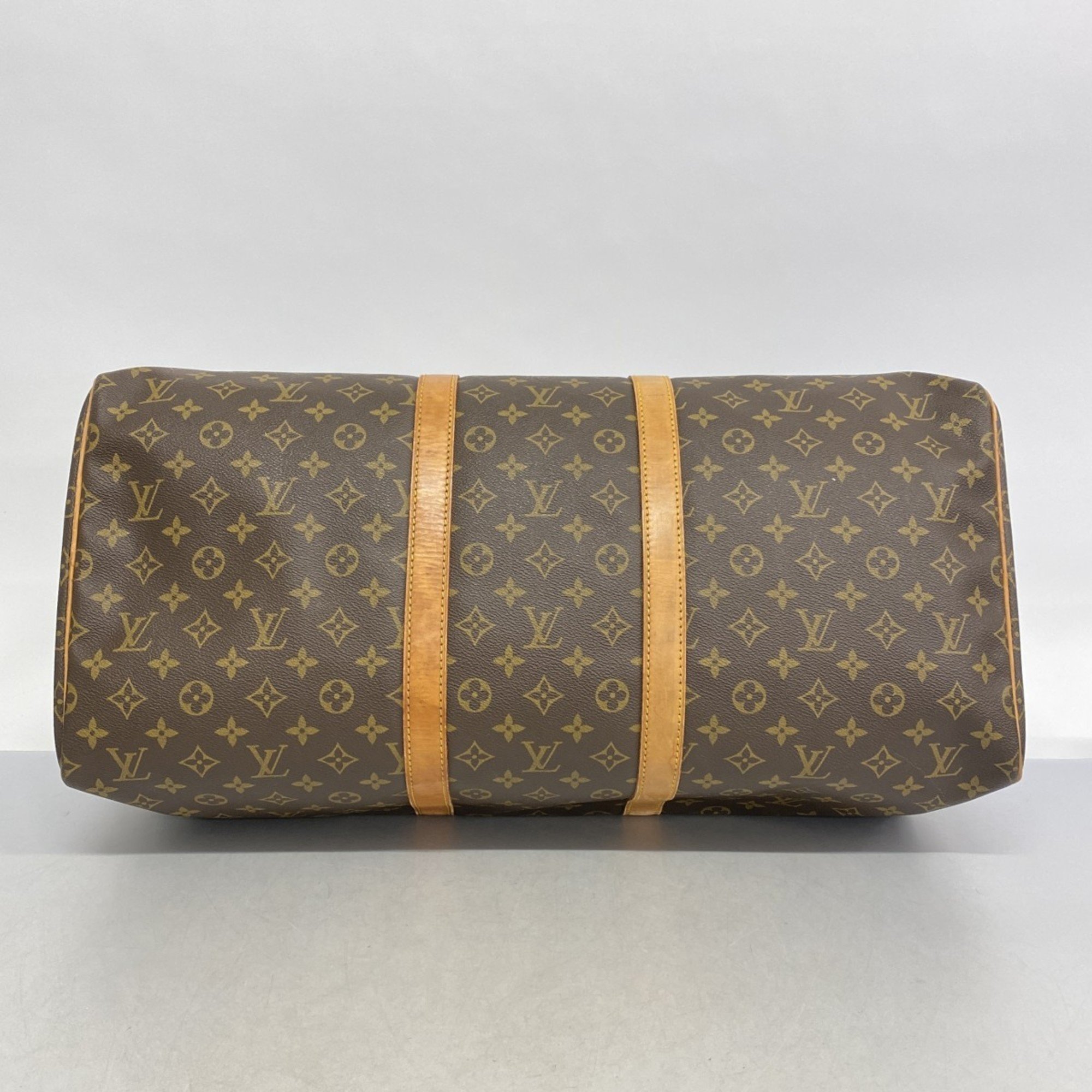 Louis Vuitton Boston Bag Monogram Keepall 55 M41424 Brown Men's Women's