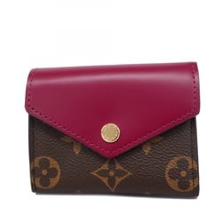 Louis Vuitton Tri-fold Wallet Monogram Portefeuille Zoe M62932 Brown Fuchsia Women's