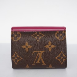 Louis Vuitton Tri-fold Wallet Monogram Portefeuille Zoe M62932 Brown Fuchsia Women's