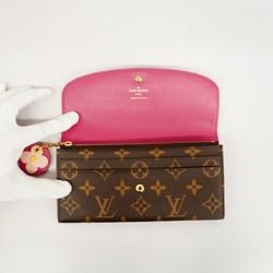 Louis Vuitton Long Wallet Monogram Portefeuille Emily M64202 Rose Ballerine Ladies