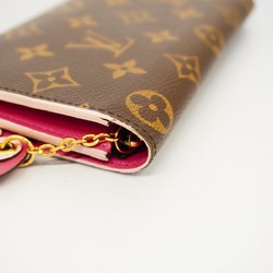 Louis Vuitton Long Wallet Monogram Portefeuille Emily M64202 Rose Ballerine Ladies