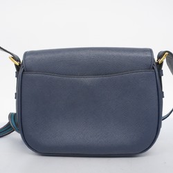 Prada Shoulder Bag Leather Navy Women's