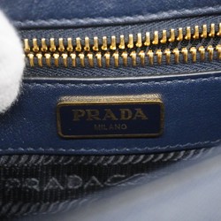 Prada Shoulder Bag Leather Navy Women's