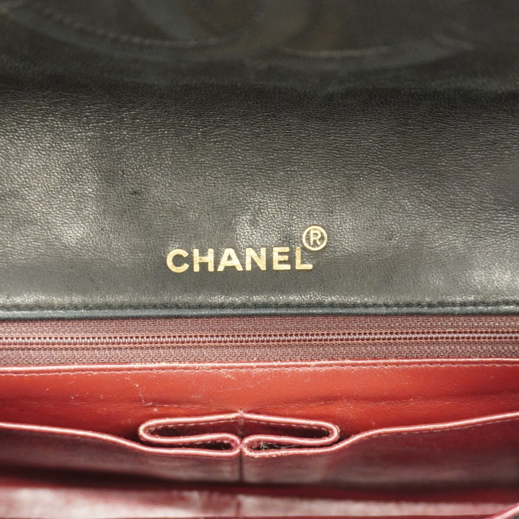 Chanel Shoulder Bag Matelasse Lambskin Black Women's