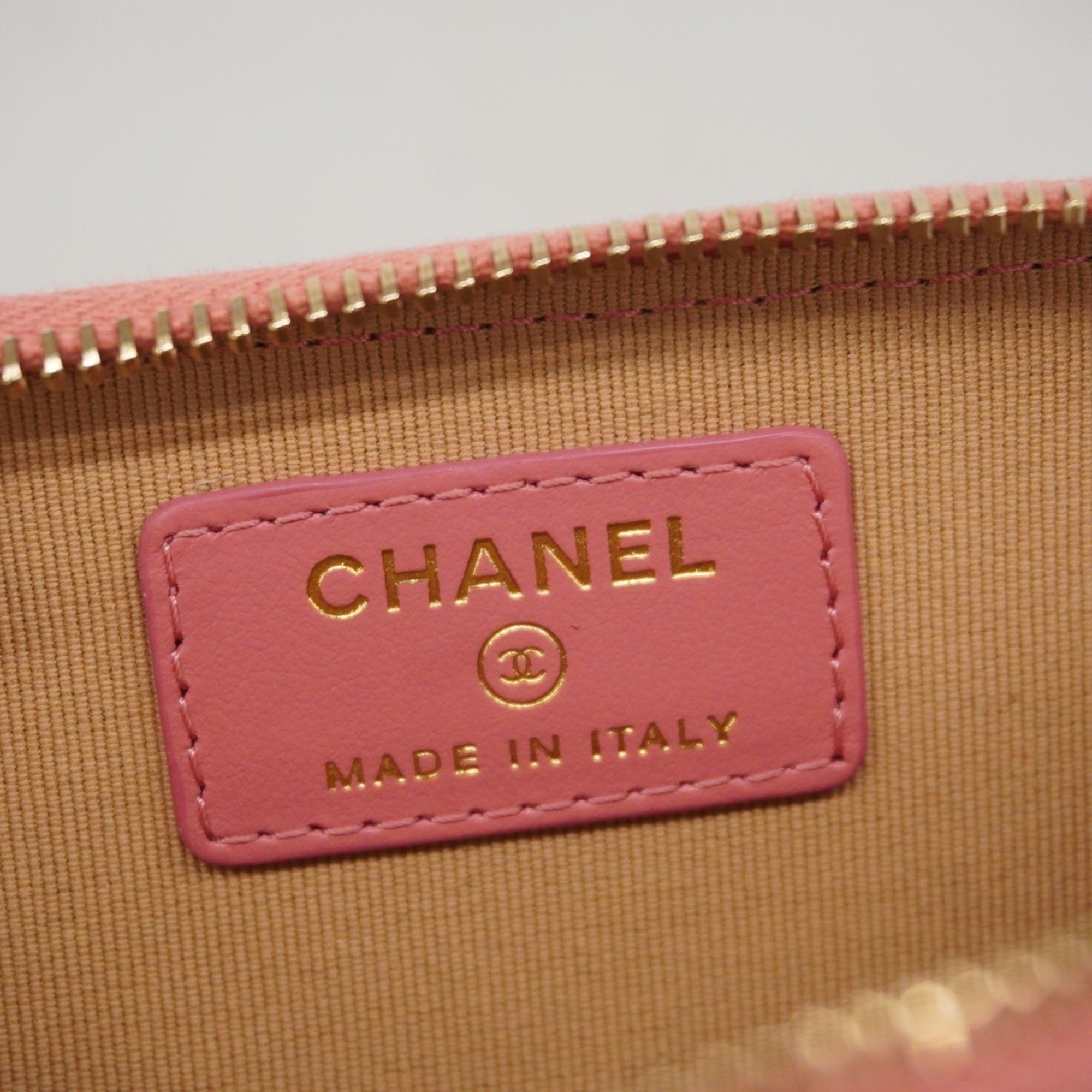 Chanel Wallet/Coin Case Matelasse Caviar Skin Pink Women's