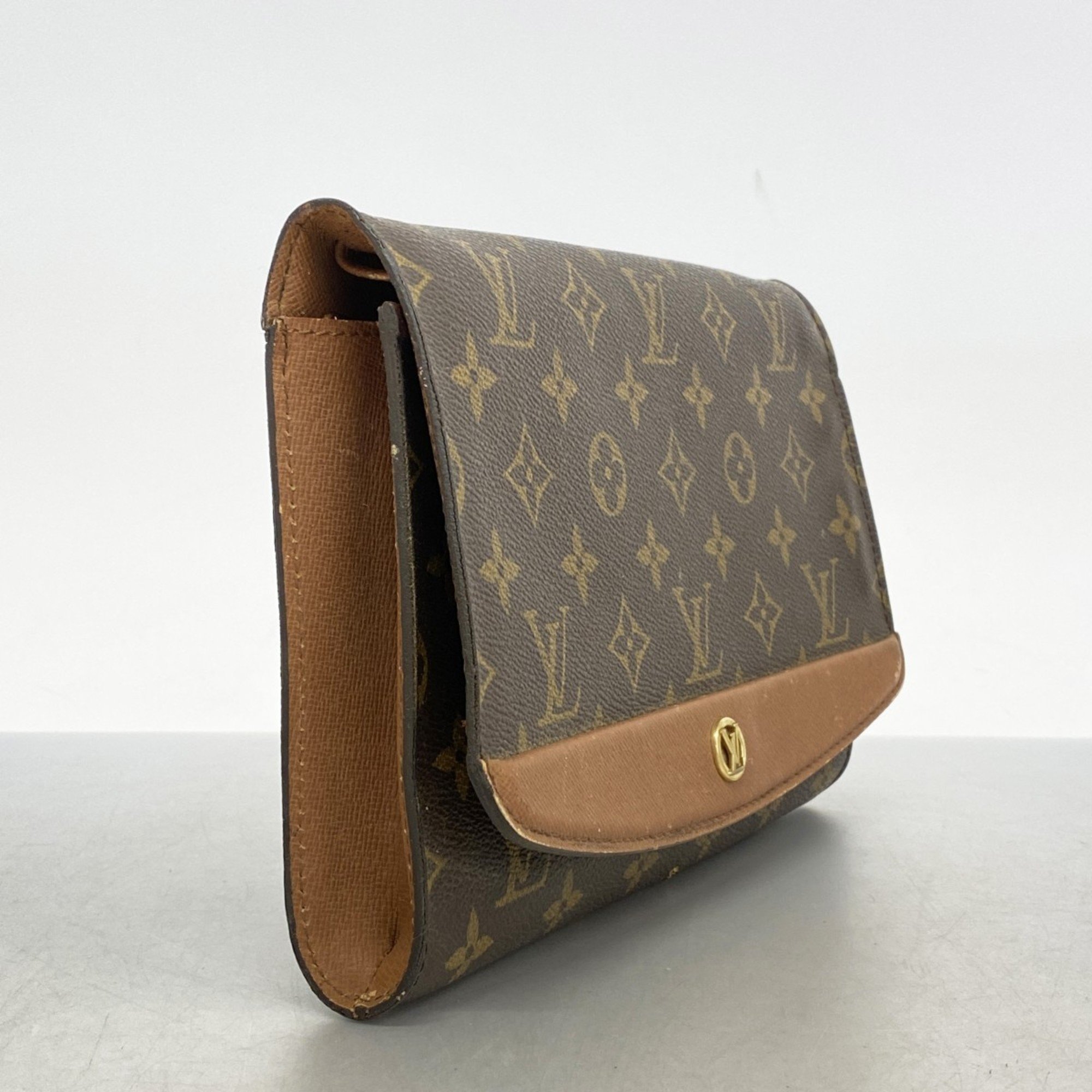 Louis Vuitton Clutch Bag Monogram Bordeaux M51798 Brown Women's