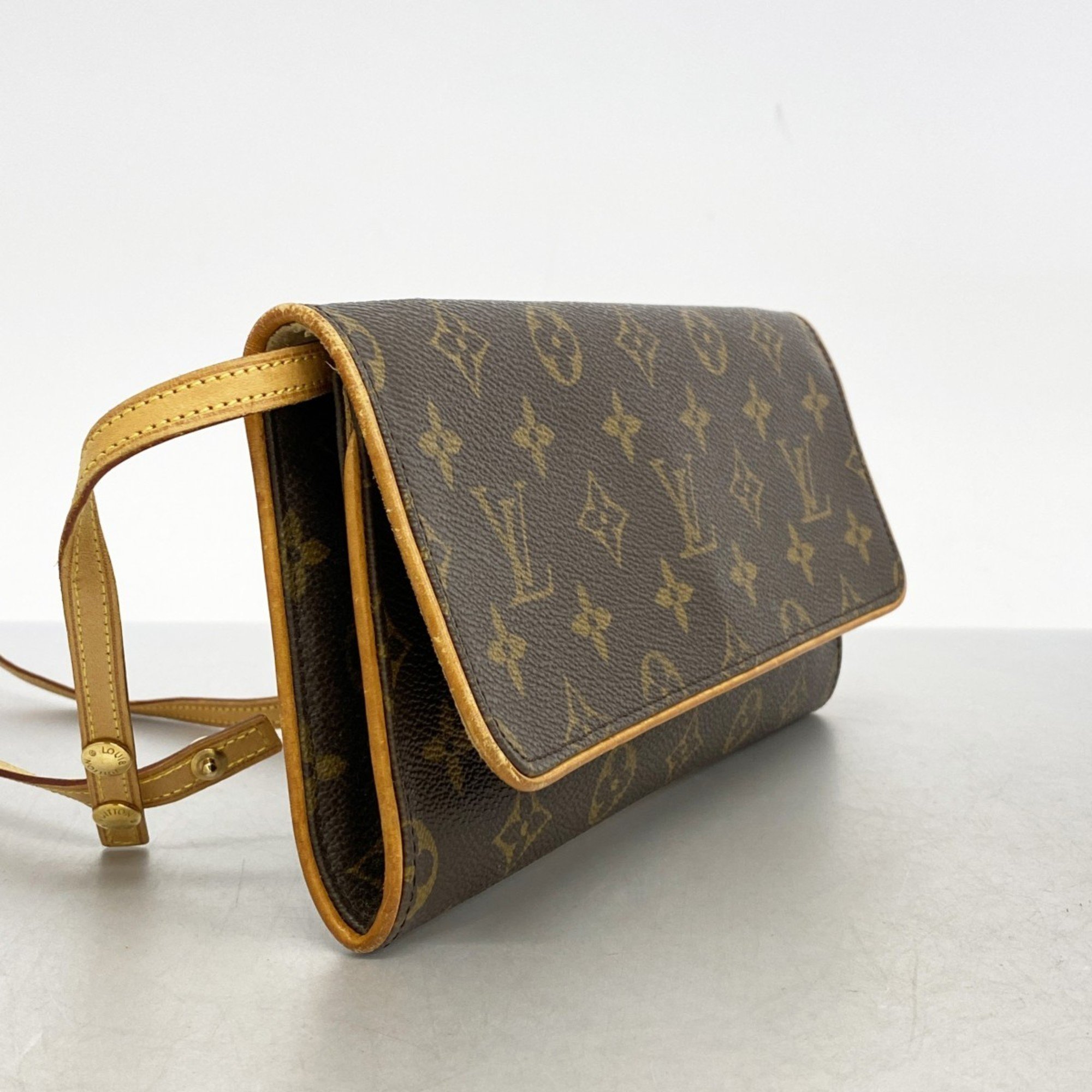 Louis Vuitton Shoulder Bag Monogram Pochette Twin GM M51852 Brown Women's