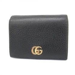 Gucci Wallet GG Marmont 456126 Leather Black Women's