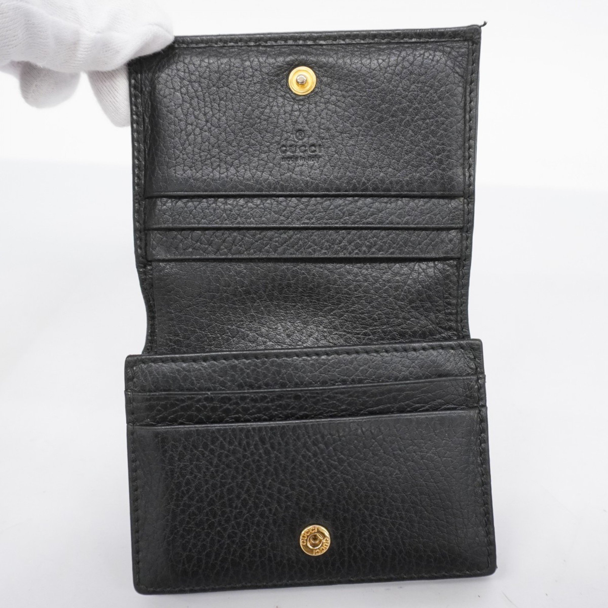 Gucci Wallet GG Marmont 456126 Leather Black Women's