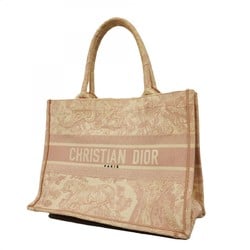 Christian Dior Tote Bag Book Canvas White Pink Ladies