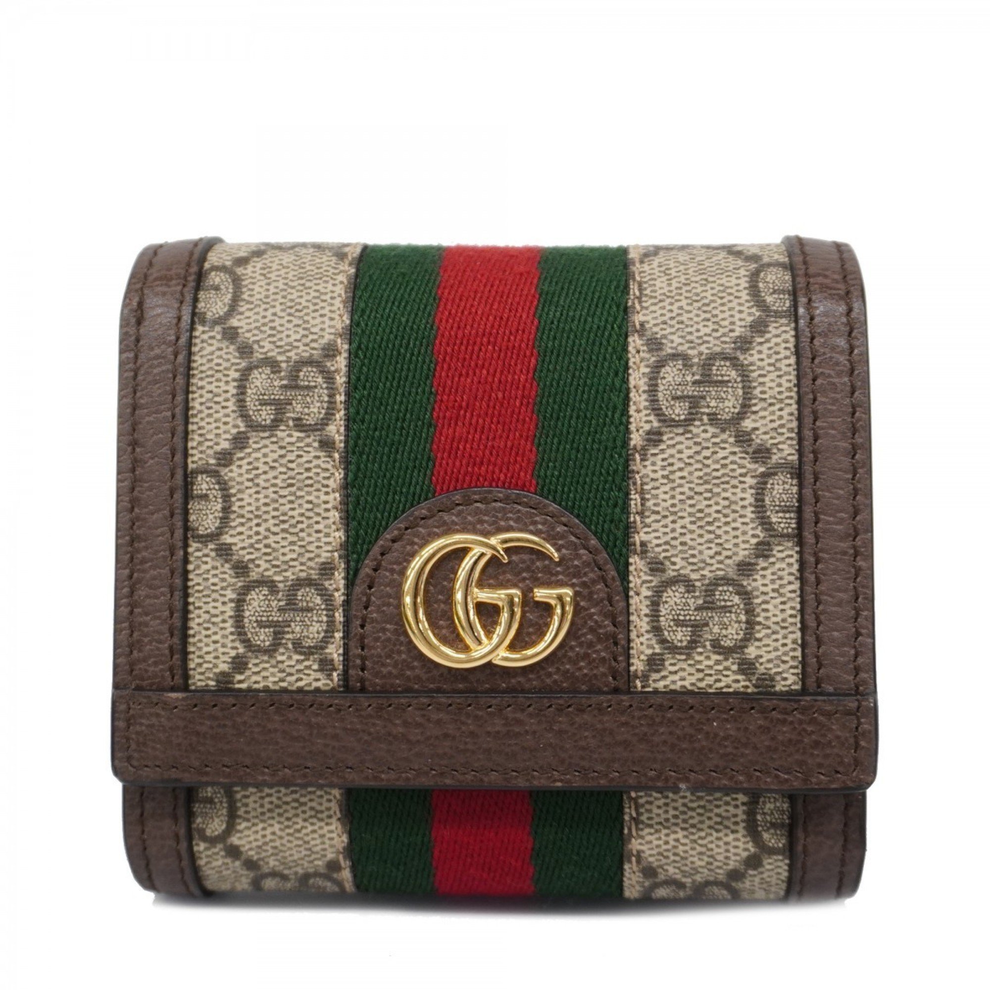 Gucci Wallet Ophidia 598662 Beige Brown Women's