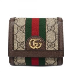 Gucci Wallet Ophidia 598662 Beige Brown Women's