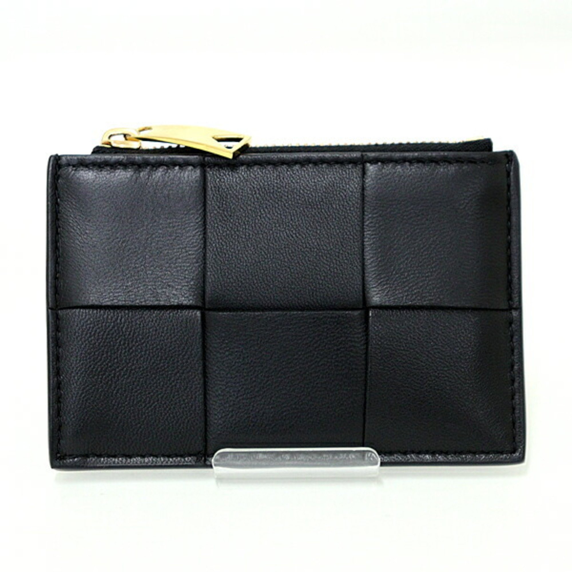 BOTTEGA VENETA Intrecciato Leather Coin Case Black