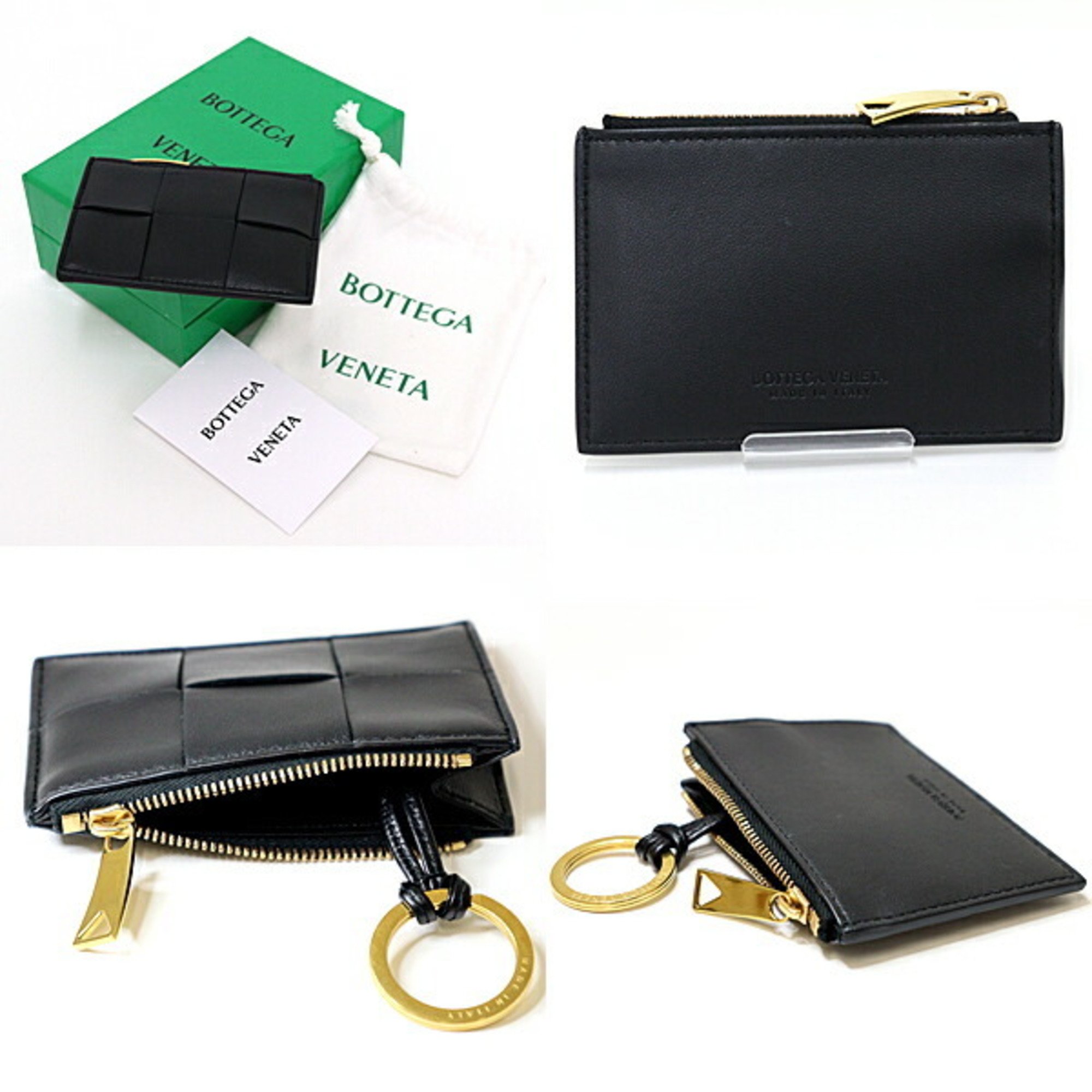 BOTTEGA VENETA Intrecciato Leather Coin Case Black