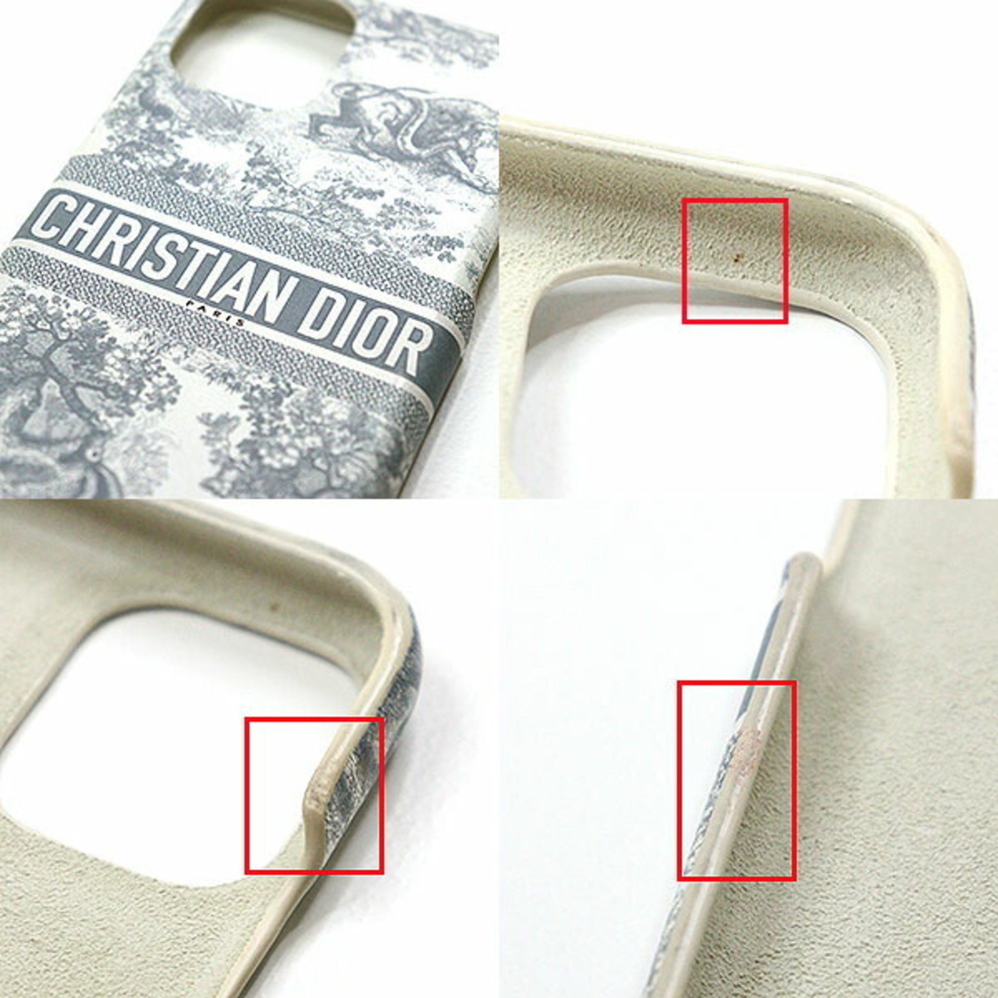 Christian Dior Dior Dioriviera Toile de Jouy iPhone 11 Pro Case in Grey Calfskin