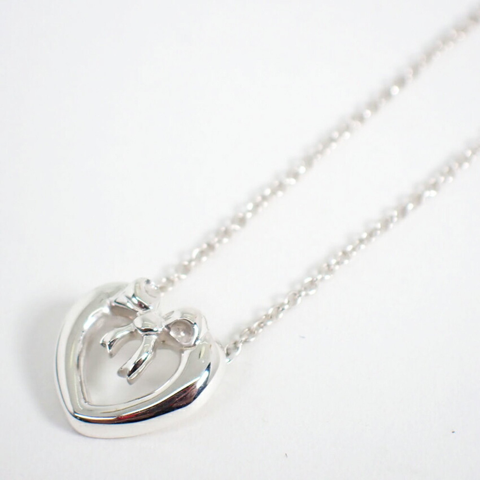 TIFFANY Tiffany 925 Heart Ribbon Combination Pendant Necklace