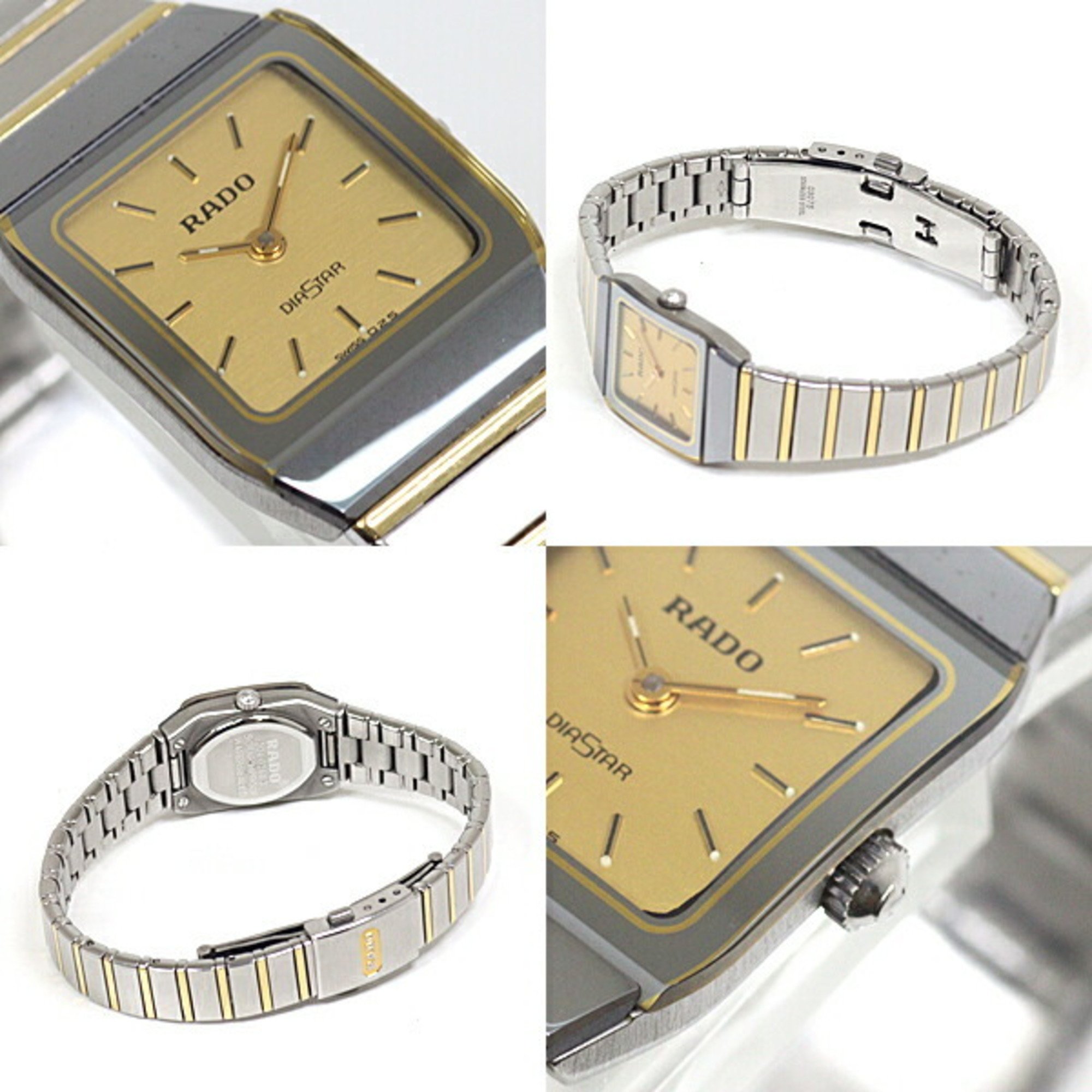 RADO Ladies Watch Diastar 204.0268.3 Gold Dial Quartz Battery Replaced