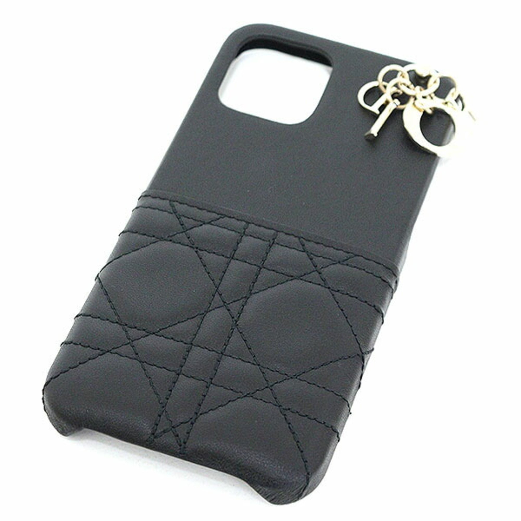 Dior LADY DIOR iPhone 14 Plus Case Black Lambskin Cannage