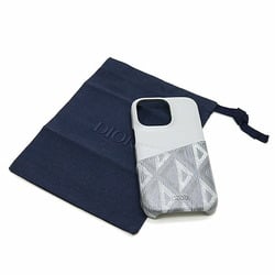 Christian Dior Dior CD Diamond iPhone 13 Pro Case in Grey Calfskin/Canvas with Diamonds