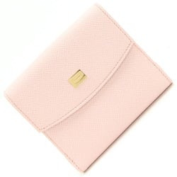 Salvatore Ferragamo Bi-fold Wallet Light Pink Leather Compact W Double Opening Women's