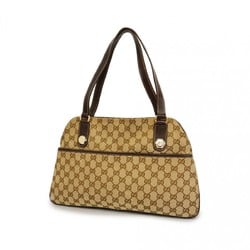 Gucci Tote Bag GG Canvas 163288 Brown Champagne Women's