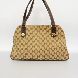 Gucci Tote Bag GG Canvas 163288 Brown Champagne Women's