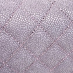 Chanel Shoulder Bag Matelasse Caviar Skin Purple Women's