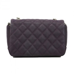 Chanel Shoulder Bag Matelasse Caviar Skin Purple Women's